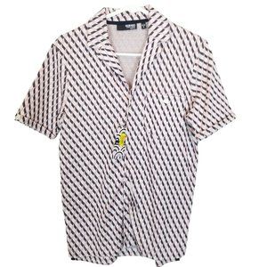 Murano Mens S Pink Geometric Print Slim Fit Liquid